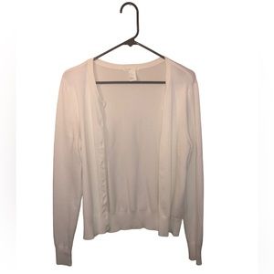 H&M White Button-Down Cardigan